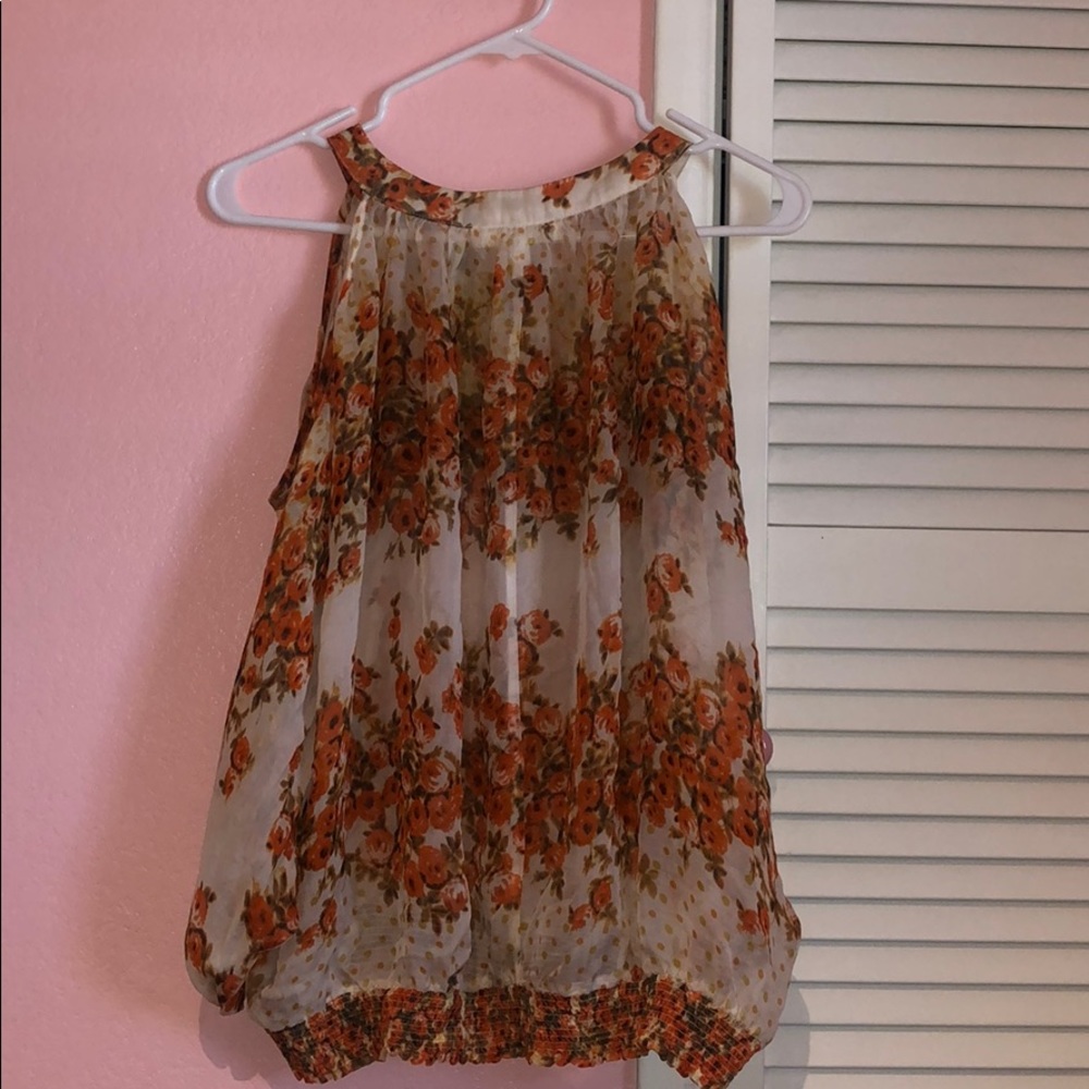 Orange flower blouse